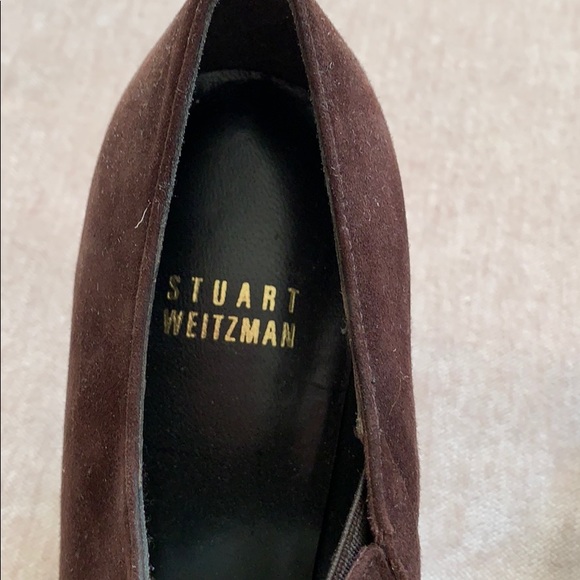Stuart Weitzman Brown Suede Slip On Booties - Picture 4 of 6